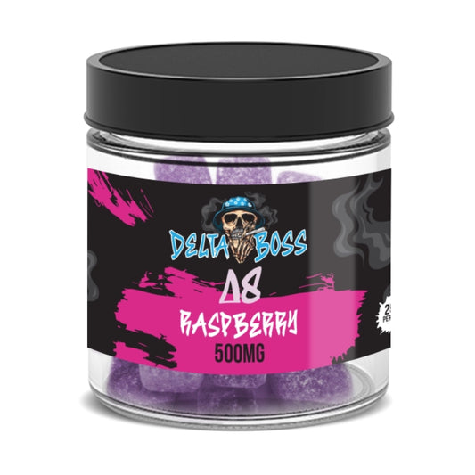 Delta Boss D8 Gummies 500mg - Raspberry