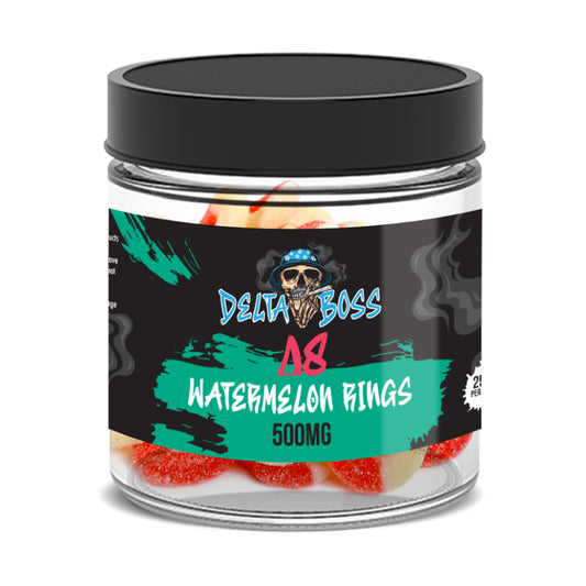 Delta Boss D8 Gummies 500mg - Watermelon Rings