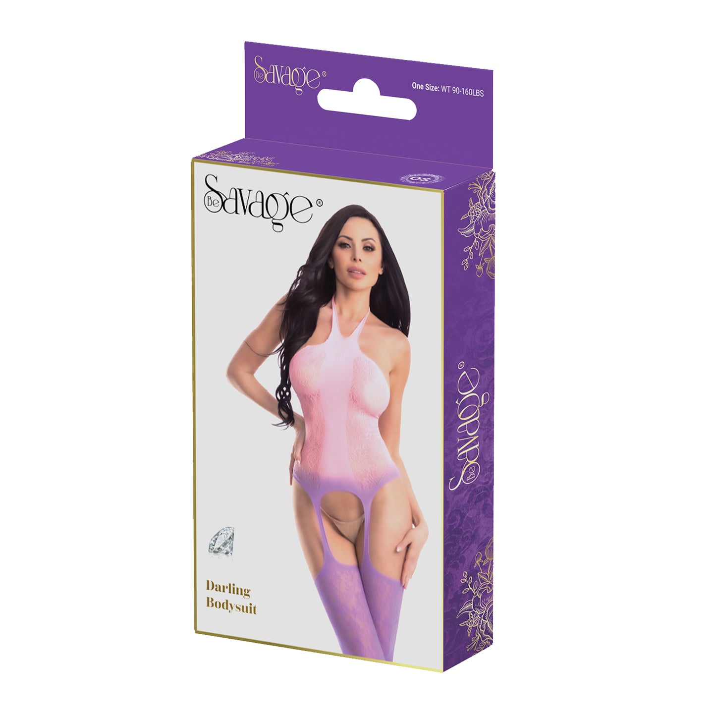 Be Savage Darling Ombre Lace Bodystocking-Pink/Purple
