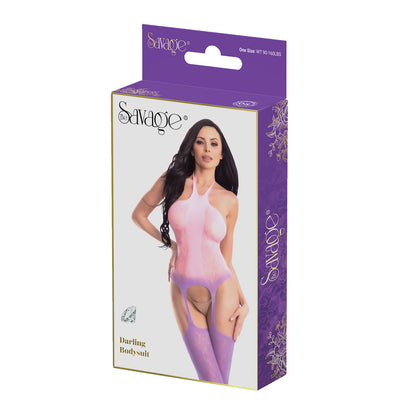 Be Savage Darling Ombre Lace Bodystocking-Pink/Purple