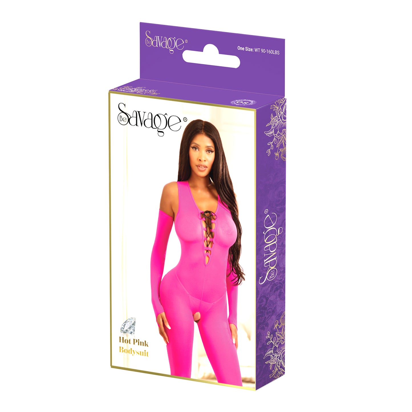 Be Savage Hot Pink Bodysuit-Pink