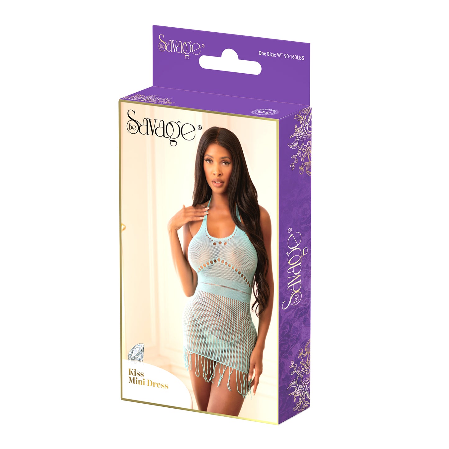 Savage Me Kiss Mini Dress-Blue
