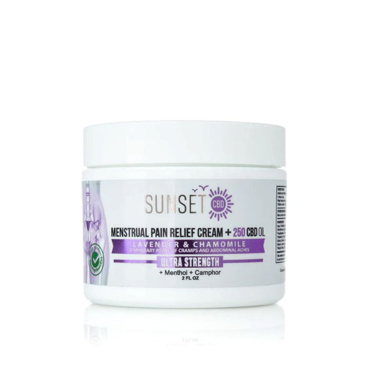 Sunset Menstrual Pain Relief Cream 250Mg CBD Oil Lavender