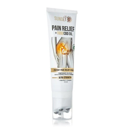 Sunset Pain Relief 1000 CBD Oil Menthol& Camphor With Roller Ball Applicator