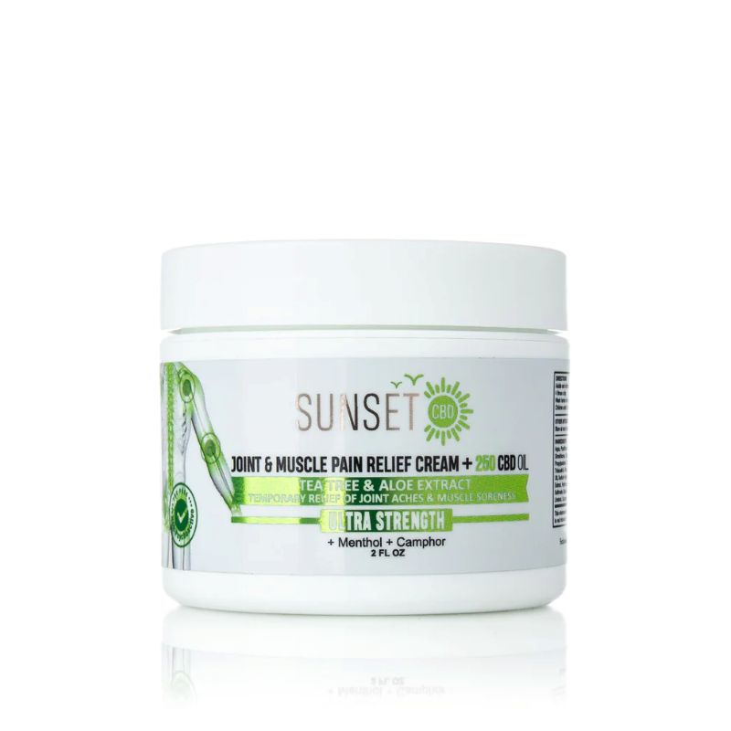 Sunset Joint& Muscle Pain Relief Cream 250Mg CBD Oil Tea Tree