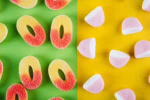 Close-up of assorted jelly ring candies – Miami Distro