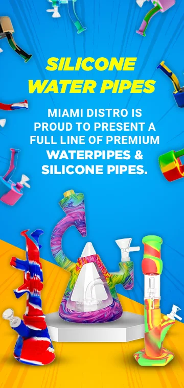 Glass silicone smoking pipe close-up – Miami Distro