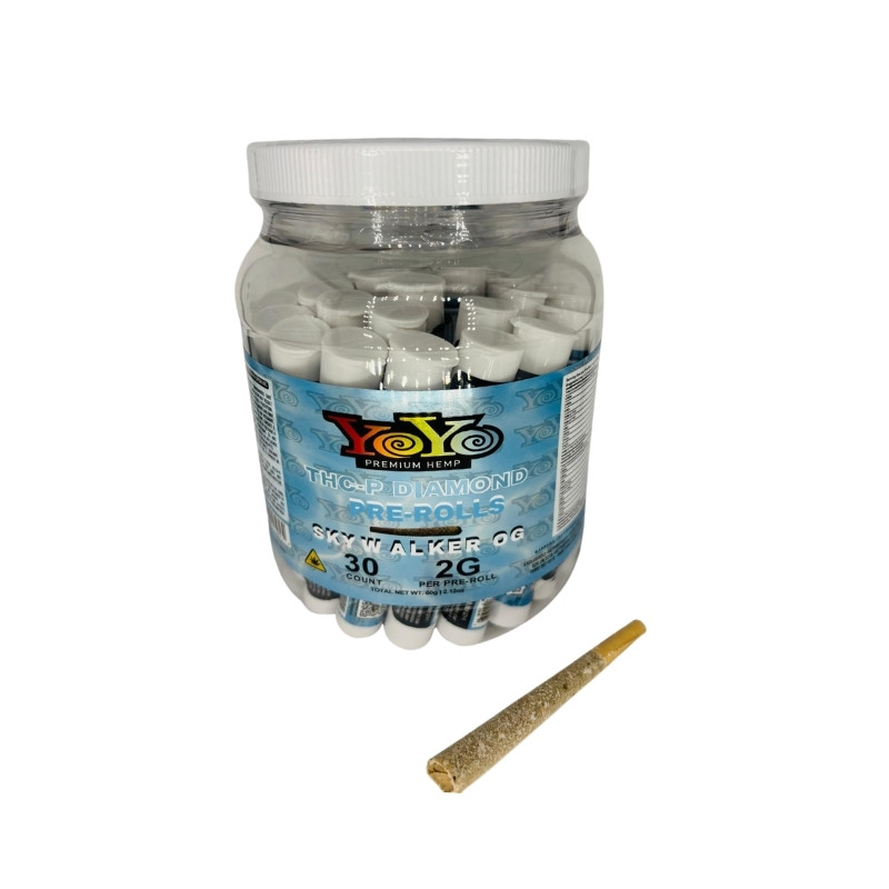 YoYo Premium Hemp THC-P 2G Pre-Rolls Skywalker OG 30ct Jar