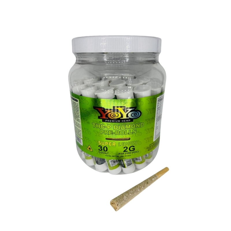 YoYo Premium Hemp THC-P 2G Pre-Rolls Super Lemon 30ct Jar