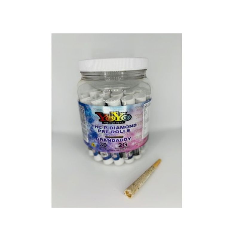 YoYo Premium Hemp THC-P 2G Pre-Rolls GranDaddy Purple 30ct Jar