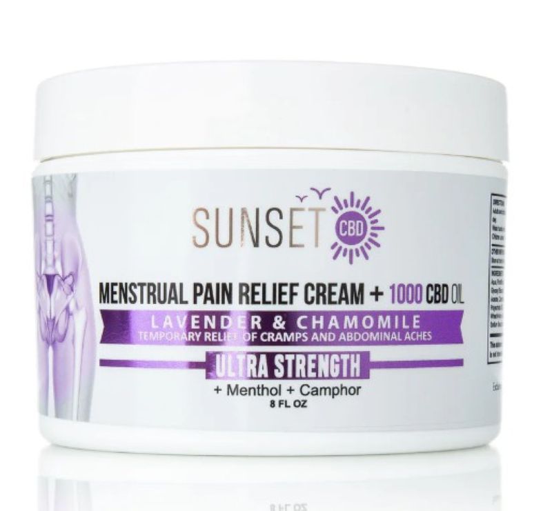 Sunset Menstrual Pain Relief Cream 1000Mg CBD Oil Lavender