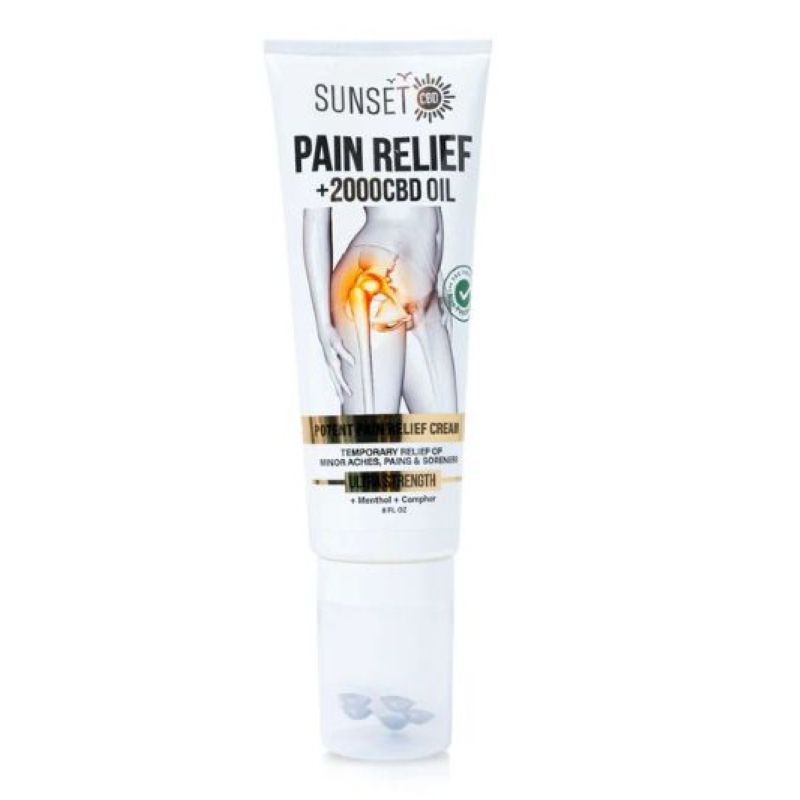 Sunset Pain Relief 2000 CBD Oil Menthol& Camphor With Roller Ball Applicator