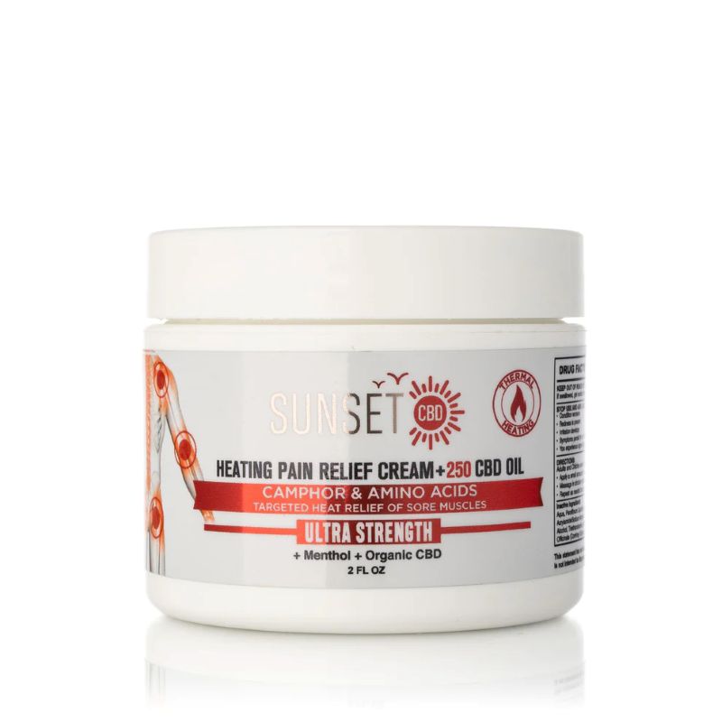 Sunset Pain Relief Cream Menthol& Amino Acids 250Mg CBD Oil Heating