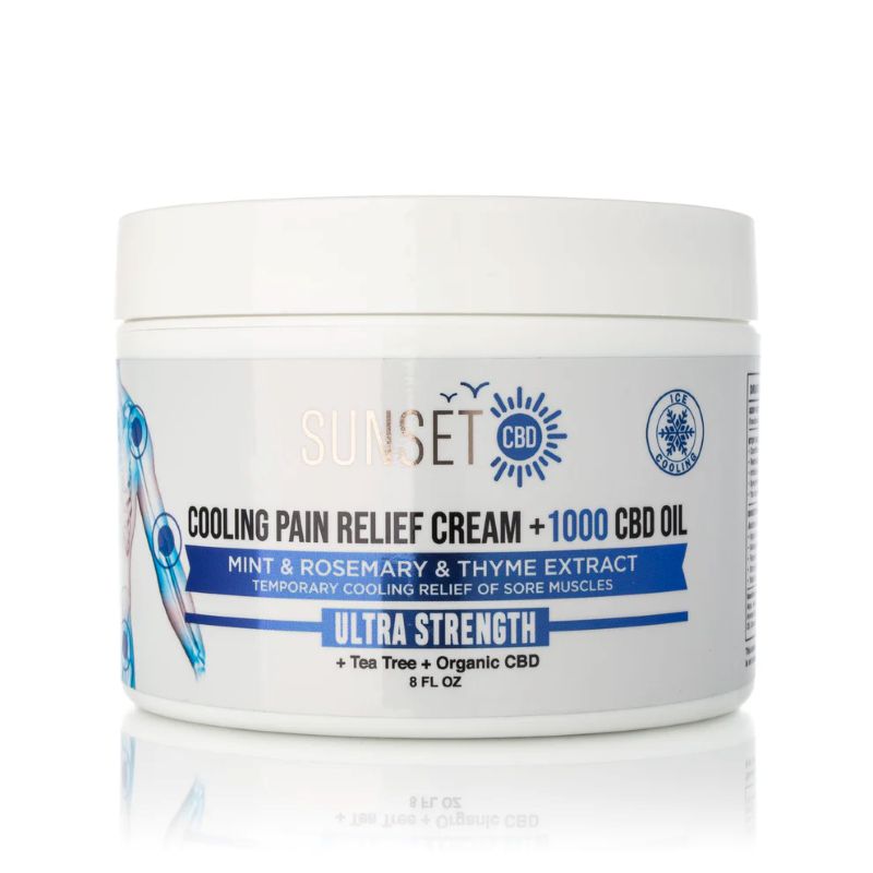 Sunset Cooling Pain Relief Cream 1000Mg Mint& Rosemary Thyme Extract