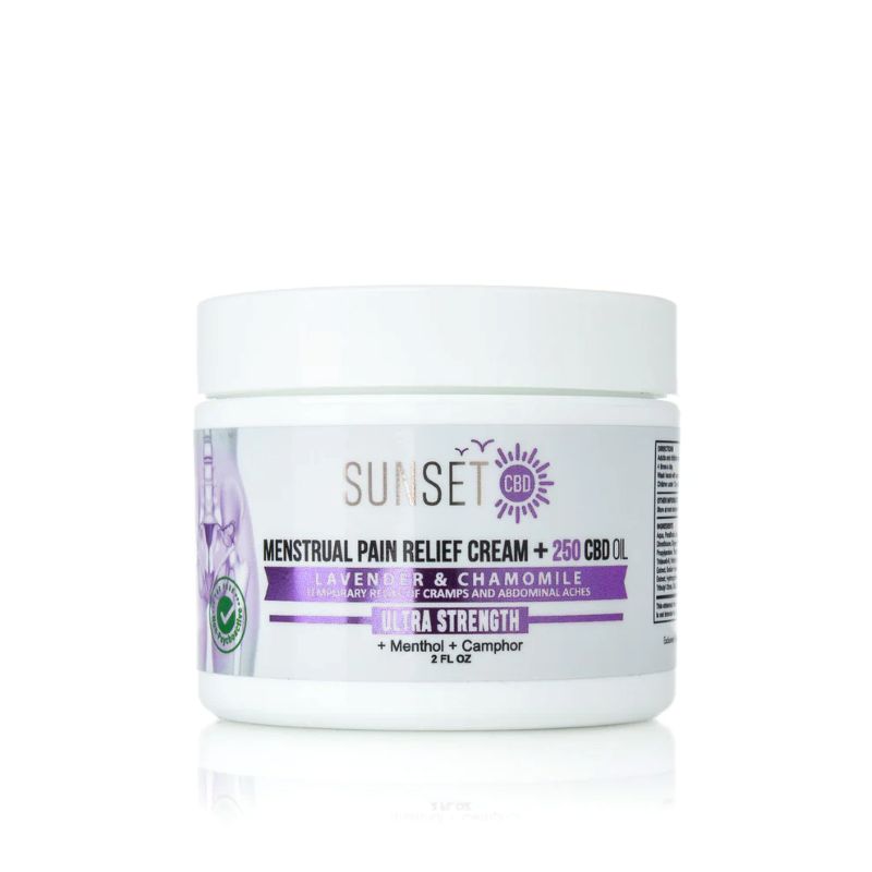 Sunset Menstrual Pain Relief Cream 250Mg CBD Oil Lavender