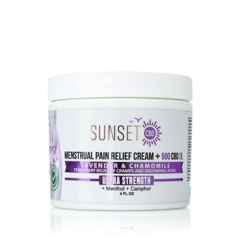 Sunset Menstrual Pain Relief Cream 500Mg CBD Oil Lavender