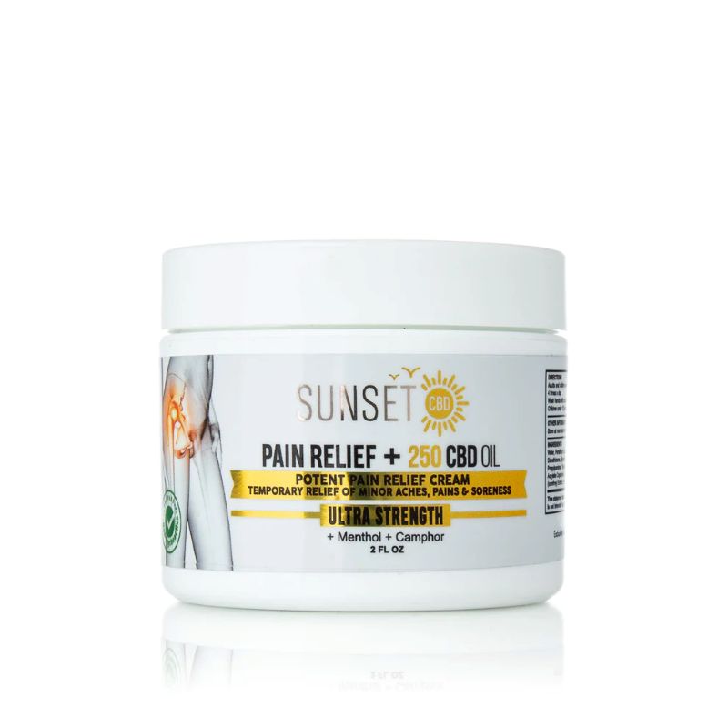 Sunset Pain Relief Cream 250Mg CBD Oil Menthol+Camphor