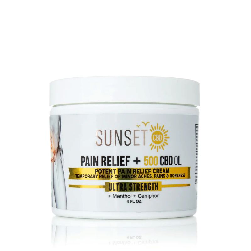 Sunset Pain Relief Cream 500 Mg CBD Oil Menthol+Camphor