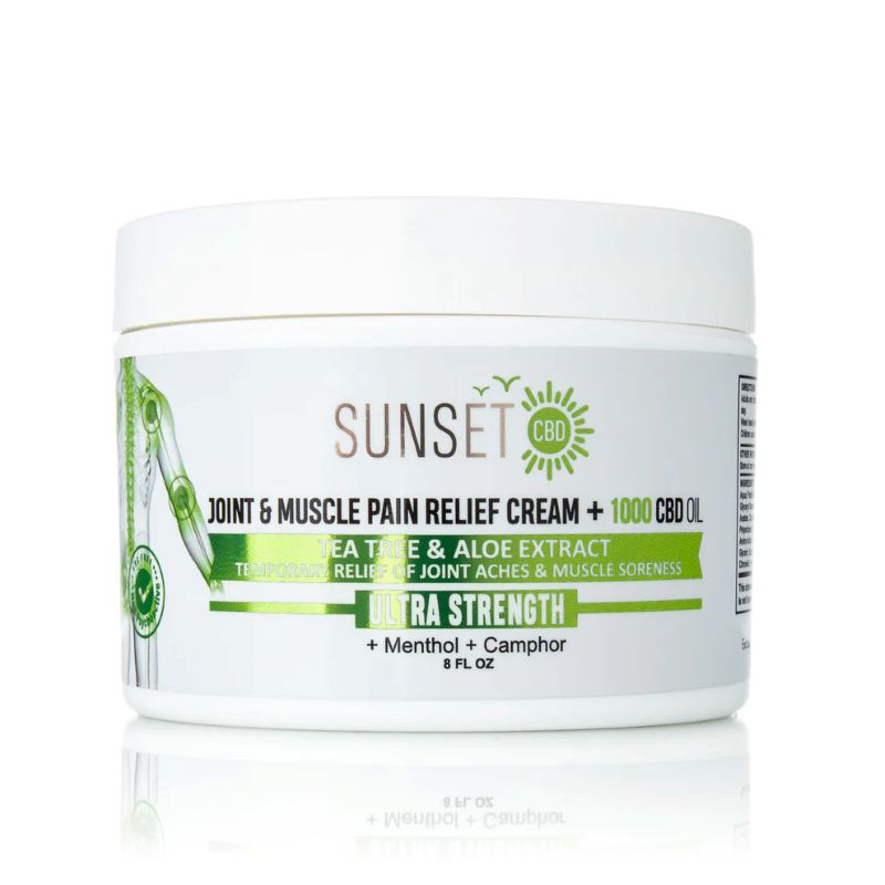 Sunset Joint& Muscle Pain Relief Cream 1000Mg CBD Oil Tea Tree
