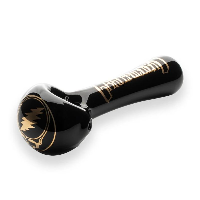 Grateful Dead 4.5″ Black & Gold Steal Your Face Spoon Hand Pipe
